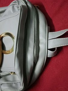 Gray Quilted Backpack