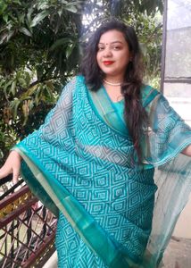 Blue Printed Saree