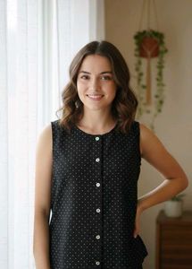 Chic Polka Dot Sleeveless Top