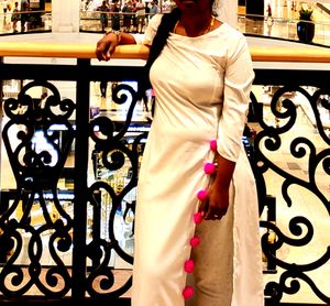 White Kurti with Pom Poms