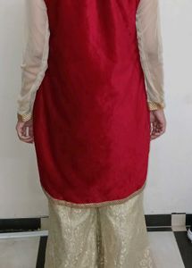 Bride Red &amp; Gold Embellished Outfit Only Top