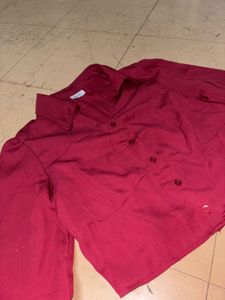 Burgundy Blouse with Flared Hand Detail