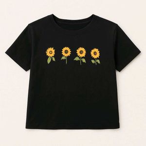 Black tshirt With Sunflower Print 🌻