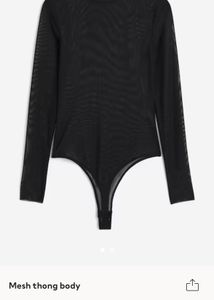 See Through Net Black Thong Bodysuit
