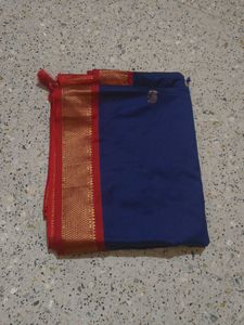 Blue &amp; Red Silk Saree