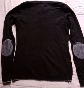 Black Boat Neck Sweatshirt