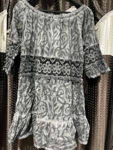 Gery Colour Pretty Fit And Flare Dress