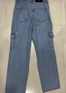 Blue Denim Cargo Pants