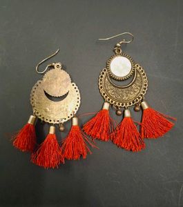 Red Tassel Earrings