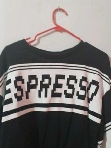 black and white thrift style zudio crop top