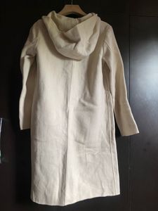 Cream Hooded Longline Coat