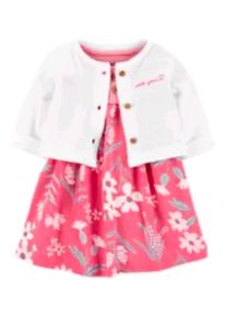 Carter&#39;s 2 Piece Bodysuit Dress And Cardigan