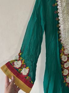 Kashmiri Green Embroidered Kurta