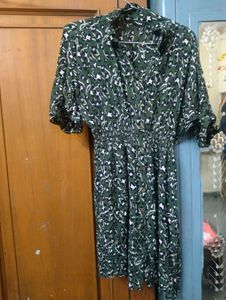 Green Printed  Dress