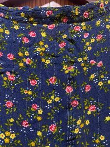 Women Navy Blue Stretchable Kurta