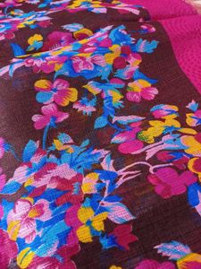 Elegant Pink Printed Saree 💖