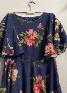 Blue Floral Mini Frock