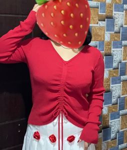 Red Tie Detail Top