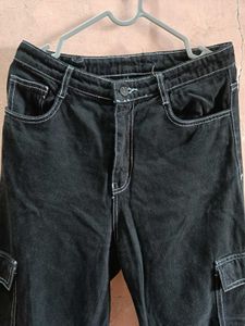 Cargo Jeans With Contrast Lining 👖
