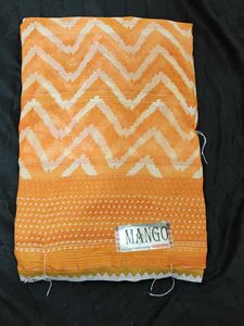 ORANGE ZIG ZAG DESIGN BRAND NEW SAREE