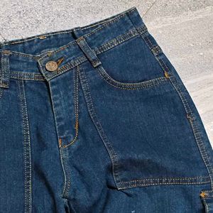 Dark Blue Cargo Jeans