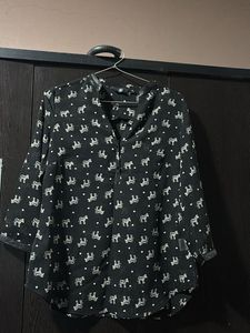 Printed Black Blouse