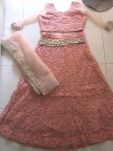 Elegant Peach Lehenga Choli Set