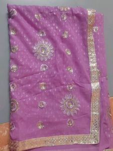 Lavender Chamki Sarees