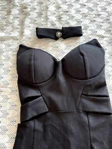 Mini Black Dress With Choker