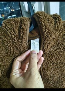 H&amp;M unisex brown fur hoodie jacket