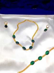 A Green Stone Jewelry Set For Luck & Prosperity.