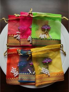 Colorful Lotus Favor Bags (Set of 6)