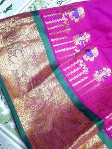 Fully Stitched South Indian Half Saree | Pink With Green | Bust Size 34 Price Dropped