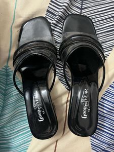 Black Clear  Heels - Size 6