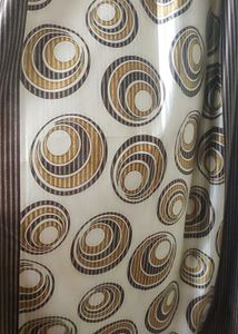 Brown Printed 9 Feet 4 Curtains