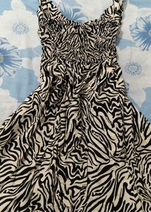 ZARA Zebra Print Aesthetic Dress