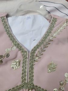 Pink &amp; Gold Embroidered Girls&#39; Outfit