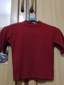 Maroon Mock Neck Crop Top