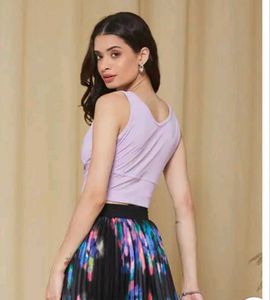 Lavender Ruched Sleeveless Top