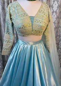 Light Blue Lehenga with Embellishments