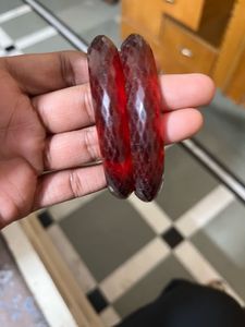 plastic Red Bangles - Set of 2