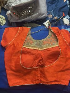 Orange Embroidered Blouse