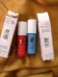 Nailpaints Red And Blue Color