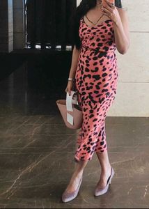 Leopard Print Midi Dress