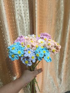 Crochet  Flower Forgot Me Not Bouquet ( Pack Of 2)