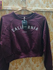 It Is A Cool, Pretty Croped Sweat Shirt ,Maroon