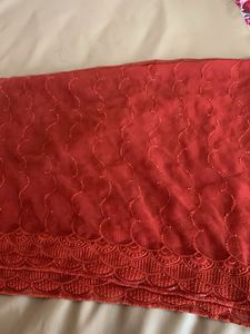 Red Work Dupatta