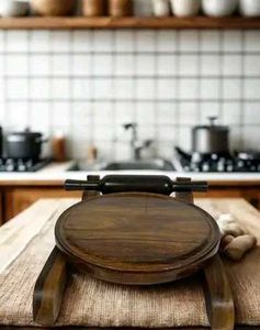 Wooden Chakla roti Maker with Rolling Pin