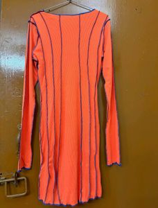 Chic Orange Bodycon Mini Dress