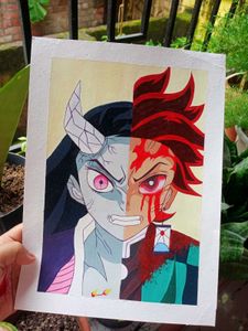 Tanjiro And Nezuko Acrylic Painting